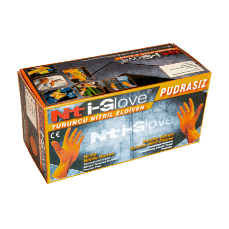 7 Mil Turuncu Nitril Eldivenler