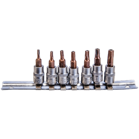 7 Parça 1/4" CR-V Star Delikli Torx Lokma Seti
